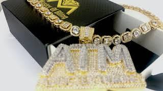 ATM Addicted To Money Baguette Icy Hip Hop Pendant || Master Of Bling ||