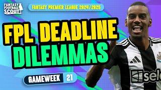 FPL DEADLINE DILEMMAS GW21!  | PRAS & MO'S TRANSFER PLANS! | Fantasy Premier League Tips 2024/25