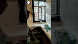 kitchen fitting Nino white marble fitting and tiles fitting short video