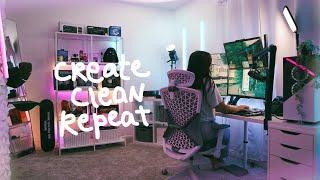 creating a space to create in | cleaning my gaming/streaming setup