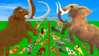 Prehistoric Mammals vs Modern Mammals Size Comparison Mammoth Vs Elephant Animal Epic Battle