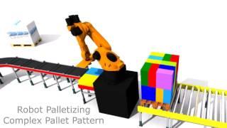 Sim Logistics - Robot Palletizing Complex Pallet Pattern