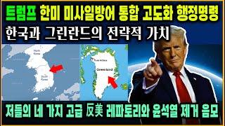 [세뇌탈출 3495탄] 트럼프, 한미 미사일방어 통합 고도화 행정명령｜한국과 그린란드의 전략적 가치｜저들의 네 가지 고급 反美 레파토리와 윤석열 제거 음모