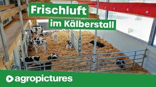 Frischluft im Kälberstall am Betrieb Glökler | Schlauchbelüftung von Dr. Knopf & Oswald