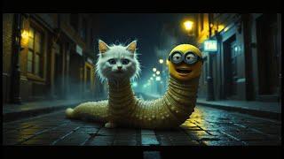 MINION WORM & KITTEN WORM | Story of Transformation #minionsbanan #aicat#funyminions