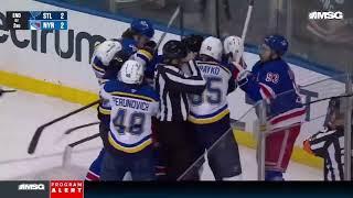 New York Rangers Vs St.Louis Blues End Of Period Scrum