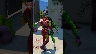 GTA V SPIDER MAN SAVED HULK WIFE FROM IRON MAN #short #gtavshorts