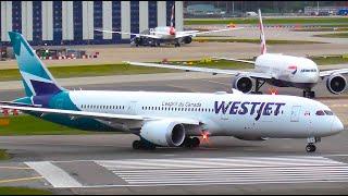 Plane Spotting at London Heathrow Airport, 11 Close Up Departures!