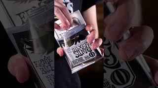 Ernie Ball Silver Slinky Re-String ASMR! #shorts #guitar #asmr