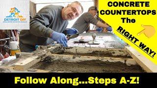 CONCRETE COUNTERTOPS DIY Using RAPID SET MORTAR MIX! (The only Concrete Countertop Video YOU NEED!)