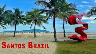 WALK TOUR - Exploring the Santos Shoreline | BRAZIL