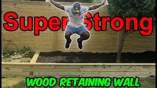 How To Build a Wood Retaining Wall | Super Strong and Easy Garden Retaining Wall