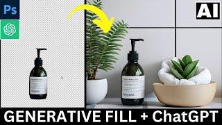 Generative Fill AI + ChatGPT for Changing Background in Product Photos in Photoshop