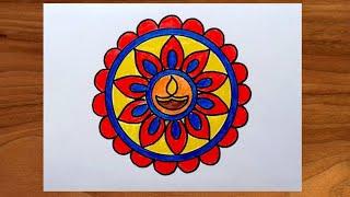 Rangoli Drawing ||Onam Special Pookalam Drawing || Nabaratri Special Rangoli Drawing..