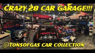 CRAZY 28 Car Garage!!! @TonsofGas Car Collection