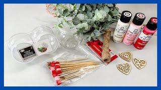 Valentine Decor DIY || Using Dollar Tree Candy Jars || Just 1 Quick Craft