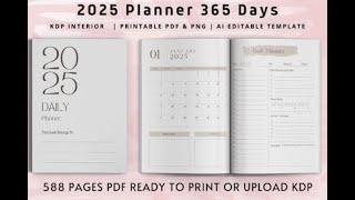 2025 Planner 365 Days | KDP Interior | Kdp | KDP Interiors | Kdp Canva | Bundle KDP