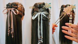 Super simple ancient style braiding tutorial, Hanfu hairstyle you will know at a glance!