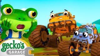 Monster Truck Mudbath | Gecko the Mechanic | Vehicle Repair Cartoons | Buses, Trucks and Cars