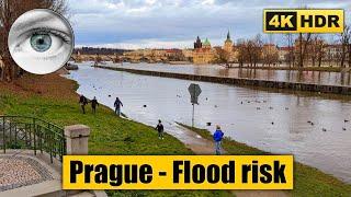 Prague Lesser Town Walking Tour - Flood Risk  Сzech Republic 4k HDR ASMR