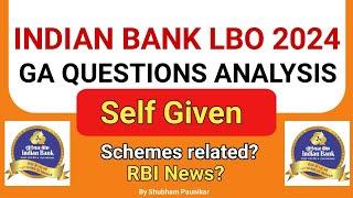 Indian Bank LBO 2024 All GA Questions Analysis | the banking study | shubham paunikar