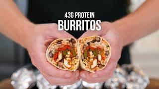 FAST Chicken Fajita Burrito Meal Prep | 43g Protein EACH