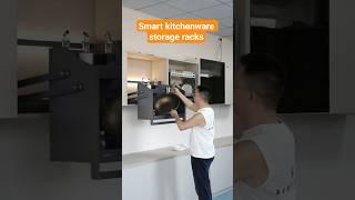 Smart Hardware Fashion Kitchen cabinet design Foldable storage racks #kitchencabinetorganization