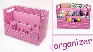 Useful ideas from cardboard // How to make a desktop organizer for stationery