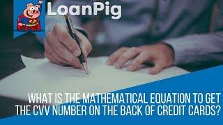 What is the mathematical equation to get the CVV number │Short Term Loans │Loanpig