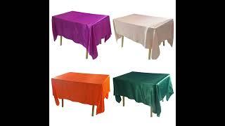 Rectangle Satin Tablecloth Luxury Wedding Party Decor Christmas Birthday Baby Shower Table Cloth Ov