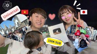 Chúng mình đã nhận được nút bạc |Ăn mừng 100k sub tại UniverSal | Gia đình Việt Nhật