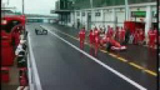 M.Schumacher pit stop crash