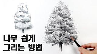 How to draw a tree with a pencil for beginners