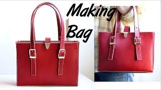 [tutorial] Making tote bag / DIY leather bag / Leather craft