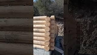 Log cabins in the mountains