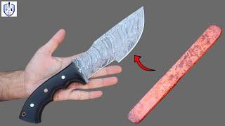 How To Make Handcrafted Damascus Steel Tracker knife #rajputknive