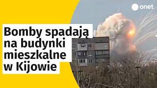 INWAZJA Rosji na Ukrainę. Bomby spadają na budynki mieszkalne w Kijowie