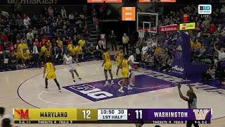 DJ Davis HITS the Deep Triple vs. Maryland | Washington Basketball