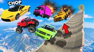 GTA 5 JUMPING OFF THE EXPLODING MEGA RAMP CHALLENGE