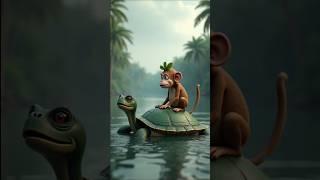 The Clever Monkey and the Turtle | A Story of Friendship and Betrayal | #shorts