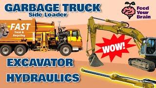 Garbage Truck Sider Loader - Excavator - Hydraulics! Learn All of This Now!