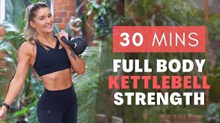 30 Minute FULL BODY Workout // Kettlebell OR Dumbbell | NO REPEAT | Strength Training