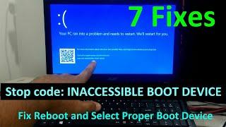 How to Fix Stop code Inaccessible Boot Device Windows 10, 11