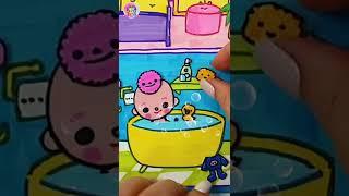 Toca Boca Peppa Pig Family House Daily life DIY paper quiet book #shorts