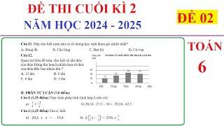 TOÁN 6 - ĐỀ 2 - ĐỀ THI CUỐI HỌC KÌ 2 TOÁN LỚP 6 NĂM 2024-2025. ÔN TẬP HỌC KÌ 2