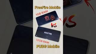 FFREEFIRE MOBILE  vs PUBG MOBILE  1GB RAM vs 12GB RAM - GAMING TEST #freefire #pubg #iphone16