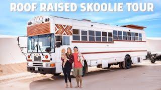 Couple Built a Gorgeous Roof-Raised Bus Home For Their Family of 3