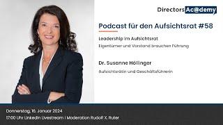 Podcast für den Aufsichtsrat #58 Dr. Susanne Höllinger