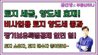 [세종시 토지, 땅] 토지 양도소득세 정부의 번복! 비사업용 양도세 중과와 장기보유특별공제는 없었던일~~/ 세종시 토지 땅 투자 호재되나? 시사점은?