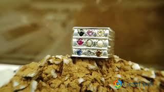 NATURAL 9 GEMSTONES Standard 925  Silver Ring ( නවරත්න) Nawarathna